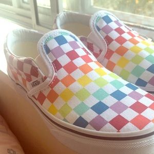 Multicolor kids vans size 1